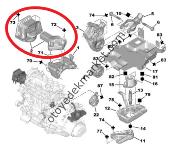 Peugeot Partner (2008-2018) 1.6 Hdi Sağ Üst Motor Takozu / Kulağı (İthal)