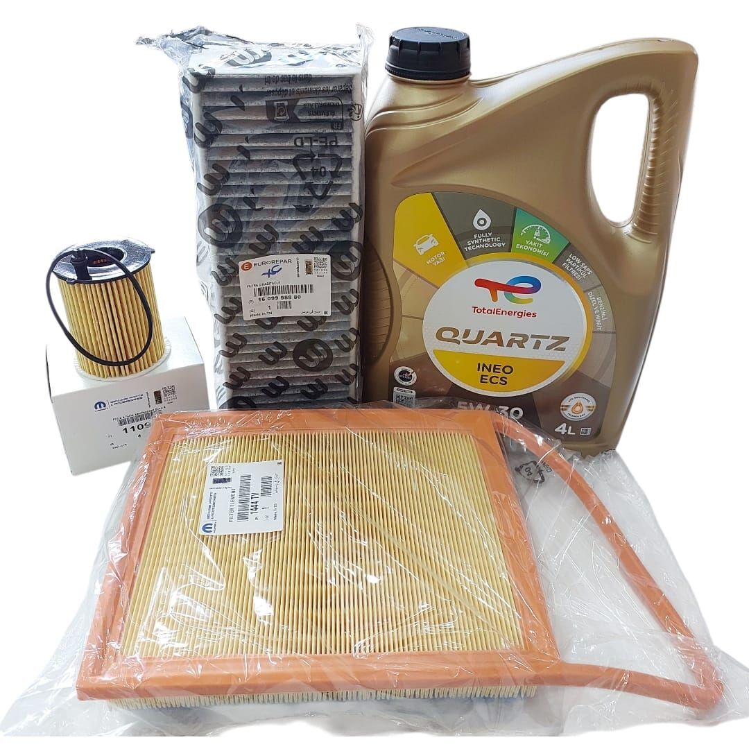 Peugeot 5008 (2011-2015) 1.6 Hdi Euro5 Mazot Filtresiz Filtre Seti Ve 5w30 Motor Yağı (Orijinal)