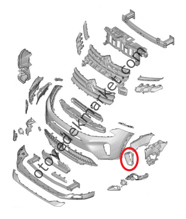 Citroen C5 Aircross (2022-2025) Ön Tampon Sol Köşe Çıtası, Siyah (Orijinal)