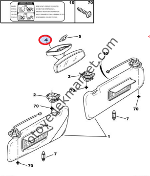 PEUGEOT BİPPER İÇ DİKİZ AYNASI (ORJİNAL)