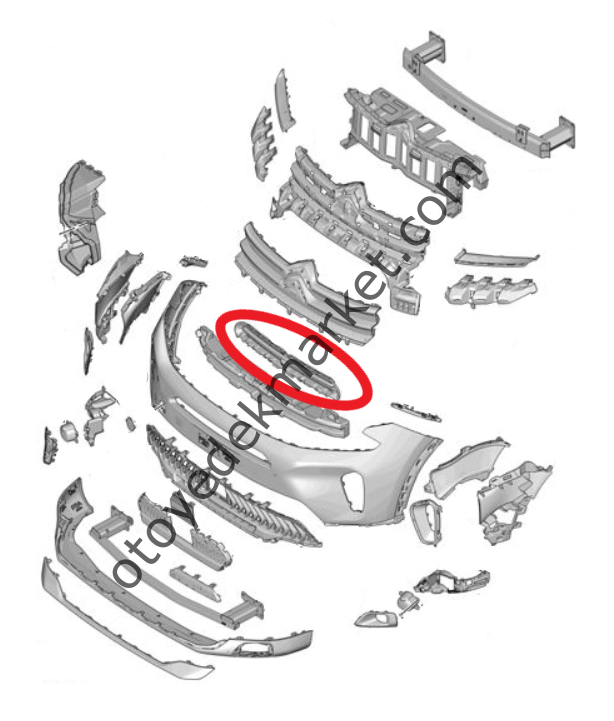 Citroen C5 Aircross (2022-2025) Ön Tampon Izgarası (Orijinal)