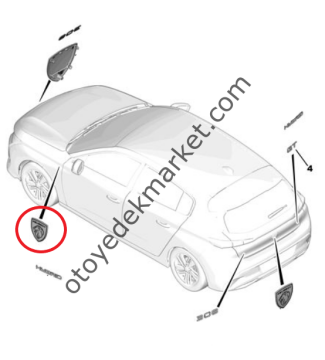 Peugeot 308 (2022-2023) Sol Ön Çamurluk ''Aslan'' Amblemi (Orijinal)