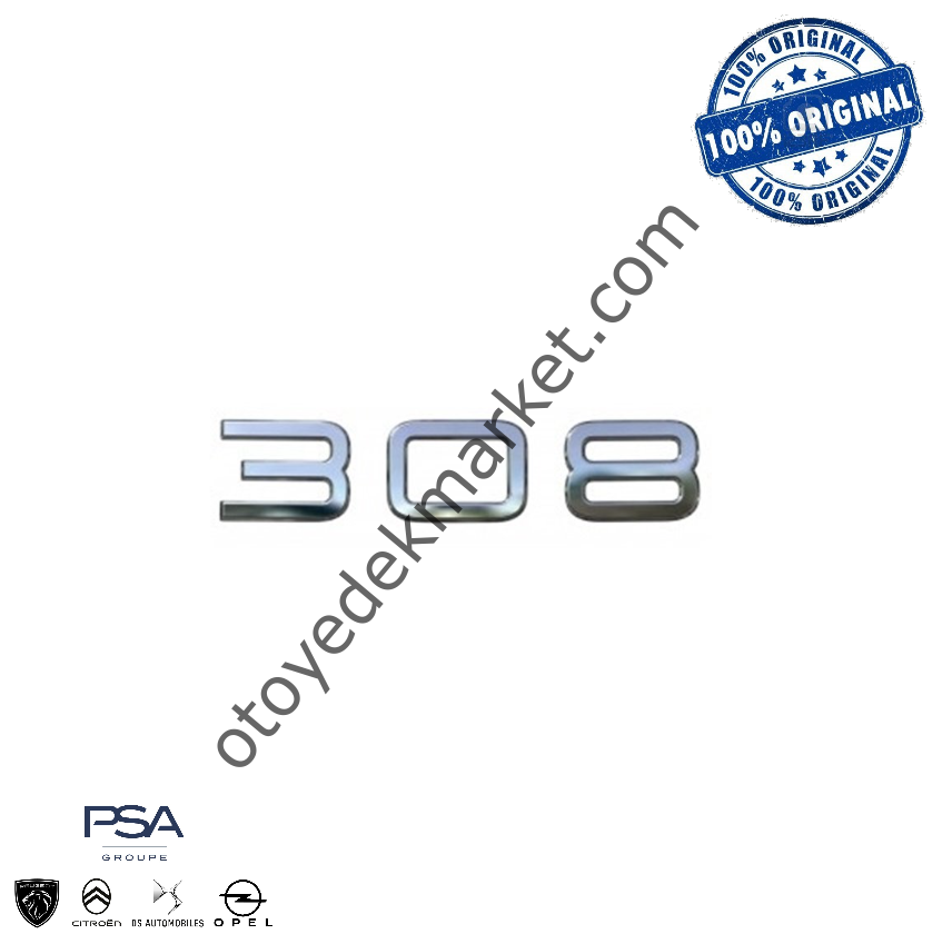 Peugeot 308 (2022-2024) Ön ''308'' Yazısı (Orijinal)