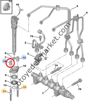 PEUGEOT 307 (2002-2008) 1,6 HDİ ENJEKTÖR ALT SOMUNU (ORİJİNAL)