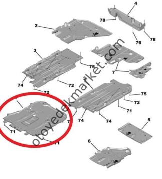 Peugeot 308 (2022-2023) Motor Alt Muhafaza Plastiği (Orijinal)