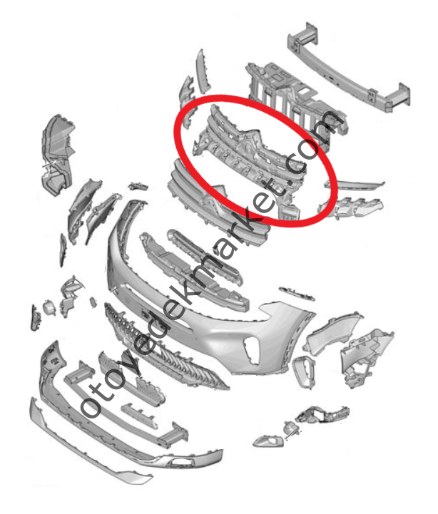 Citroen C5 Aircross (2022-2025) Ön Panjur Izgara Alt İskeleti (Orijinal)