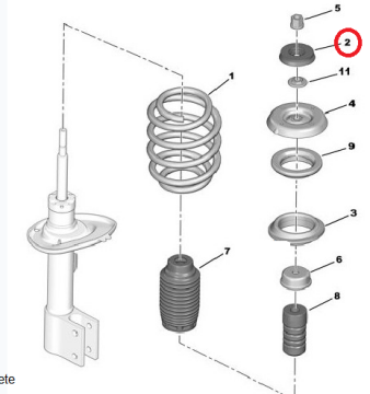 Peugeot 308 (2008-2014) Ön Amortisör Tabla Pulu (Orijinal)
