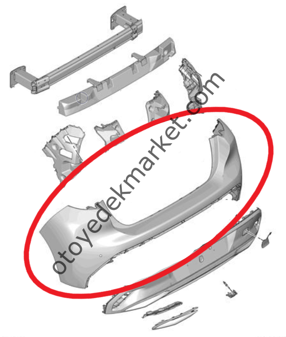 Peugeot 308 (2022-2023) Arka Tampon (Orijinal)