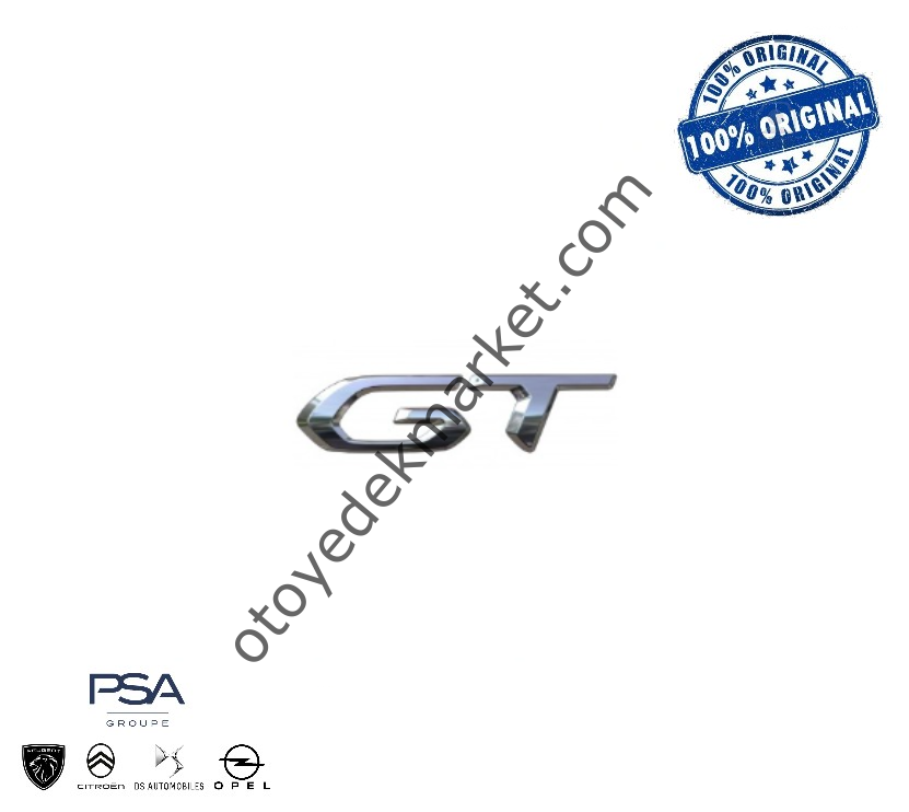 Peugeot 2008 (2020-2023) Arka Bagaj ''GT'' Yazısı (Orijinal)