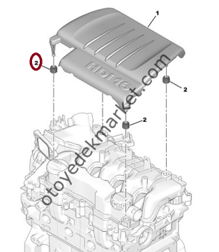 Peugeot 307 (2003-2009) 1.6 Hdi Motor Üst Kapak Alt Lastik (Orijinal)
