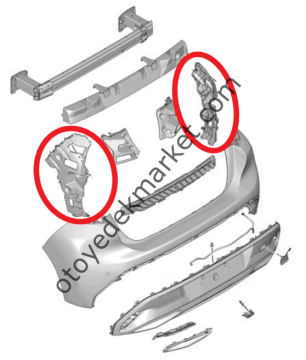 Peugeot 308 (2022-2023) Arka Tampon Bağlantı Ayağı (Orijinal)