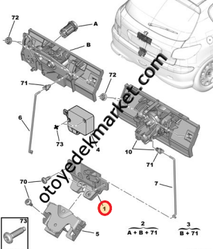 Citroen Xsara (2000-2004) Bagaj Kilidi (Orijinal)