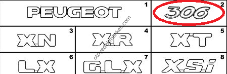 PEUGEOT 306 (306) YAZISI (ORİJİNAL)