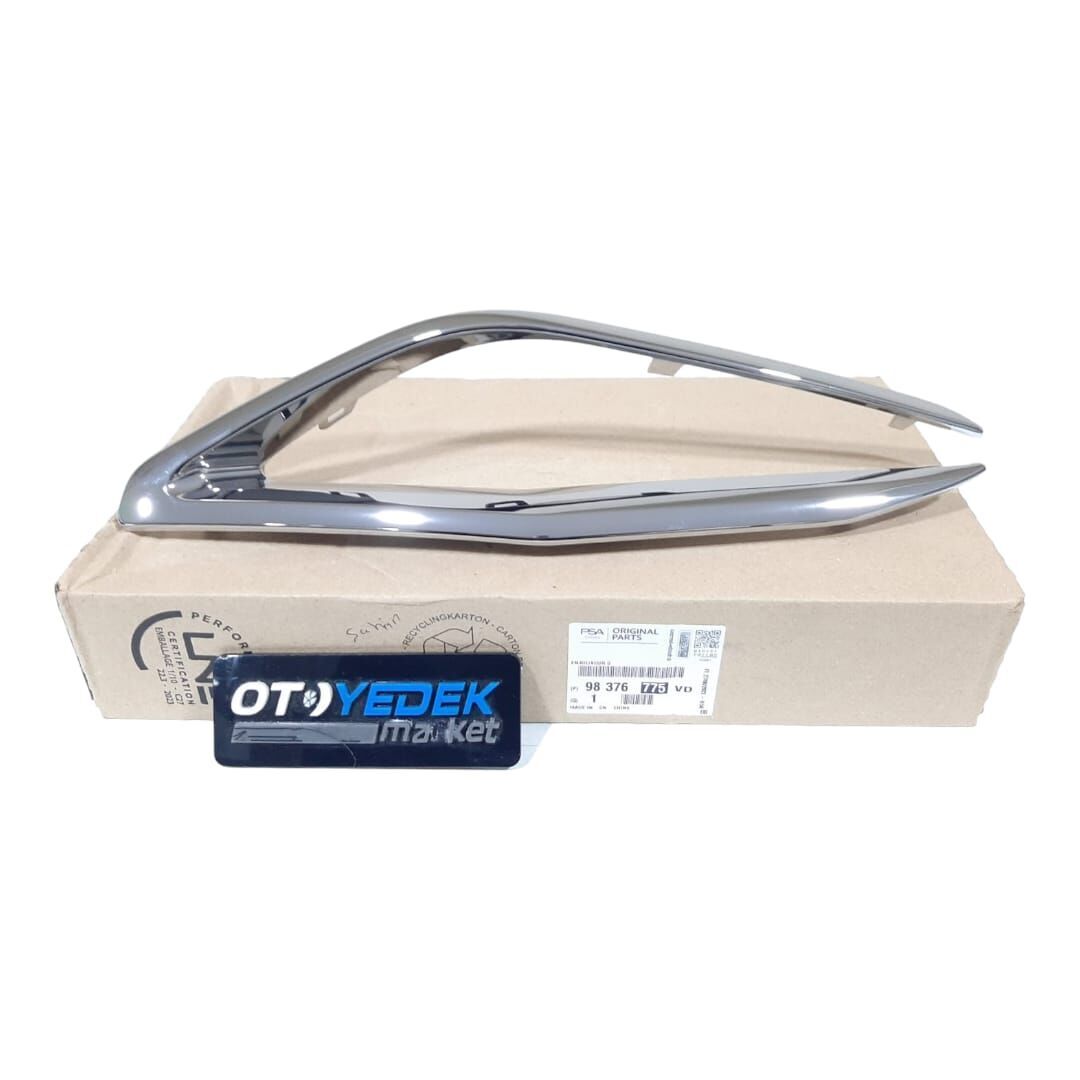 Peugeot 308 (2022-2023) Arka Tampon Sol Izgara Kapağı Nikelajı (Orijinal)