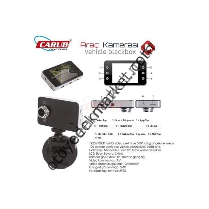 ARAÇ KAYIT KAMERASI 2.4 INC EKRANLI VANTUZLU 12V