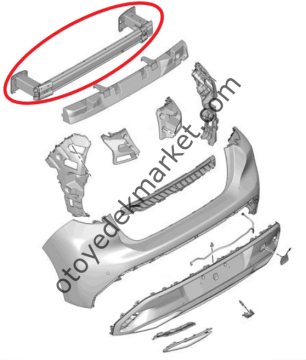 Peugeot 308 (2022-2023) Arka Tampon Demiri (Orijinal)