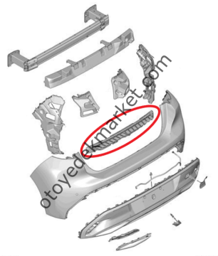 Peugeot 308 (2022-2023) Arka Tampon Tutucu İç Plastiği (Orijinal)