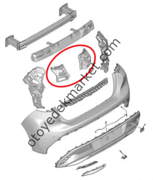 Peugeot 308 (2022-2023) Arka Tampon Bağlantı Ayağı (Orijinal)