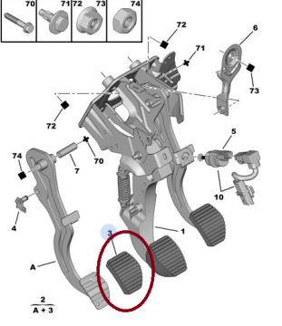 PEUGEOT 306 FREN PEDAL LASTİĞİ (İTHAL)