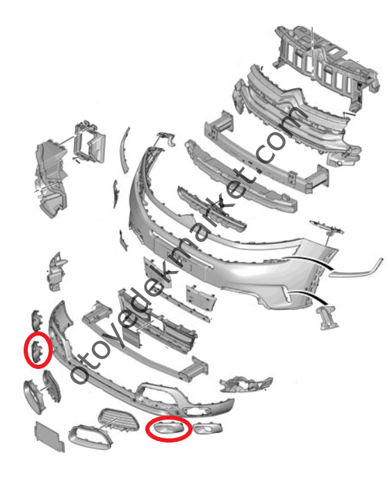 Citroen C5 Aircross (2019-2022) Ön Sis Far Kapakları (Orijinal)