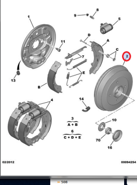 PEUGEOT 206 (1998-2012) ARKA FREN KAMPANASI ABS'SİZ (İTHAL)
