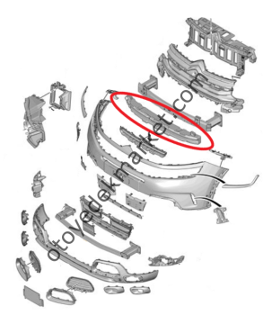 Citroen C5 Aircross (2019-2022) Ön Tampon Orta Izgara (Orijinal)