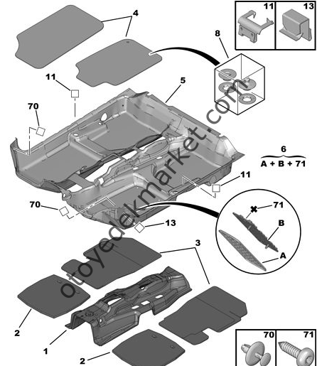 PEUGEOT 206+ PLUS  PASPAS TUTCU TIPA (ORJİNAL)