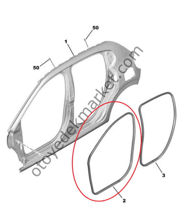 Citroen C3 (2017-2024) Ön Kapı Giriş Lastiği (Orijinal)