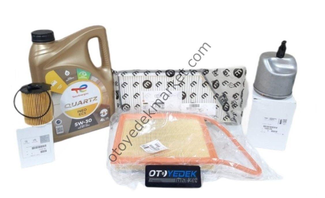 PEUGEOT 206+ (2011-2012) 1.4 HDİ EURO 5 FİLTRE SETİ + 5W30 YAĞ (ORİJİNAL)