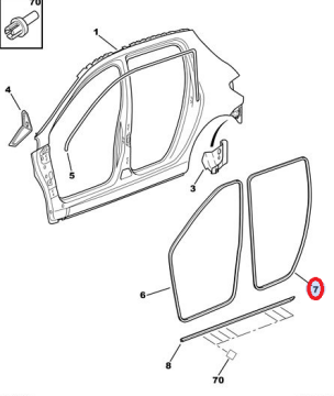 PEUGEOT 307 (2002-2009) ARKA KAPI FİTİLİ (İTHAL)