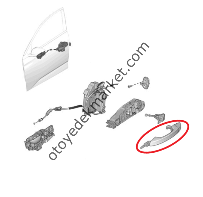 Peugeot 308 (2022-2023) Sol Ön Kapı Dış Açma Kolu (Orijinal)