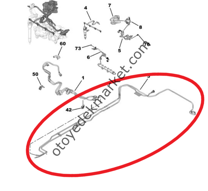 Peugeot 508 (2019-2024) 1.5 Blue Hdi İkili Yakıt Hattı Borusu (Orijinal)