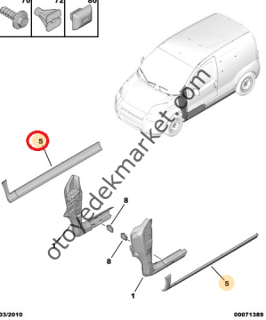 PEUGEOT BİPPER (2008-2017) SAĞ MARŞPİEL BEKALİTİ (ORJİNAL)