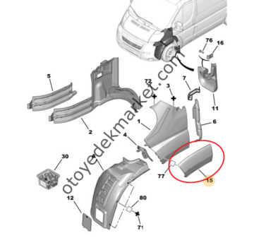 Peugeot Boxer (2007-2014) Sağ Ön Çamurluk Çıtası (İthal)