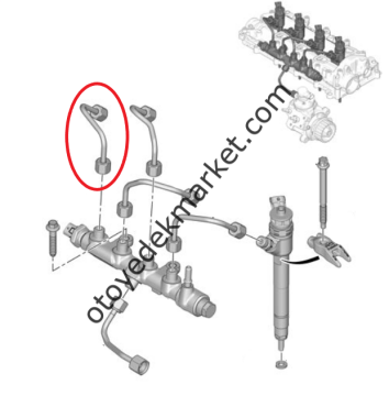 Peugeot 2008 (2018-2019) 1.5 Blue Hdi 1 No.lu Silindir Yakıt Enjektörü Borusu (Orijinal)