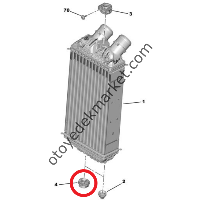 Peugeot 2008 (2020-2024) 1.5 Dizel Turbo Radyatör / İntercooler Alt Destek Ayağı Lastiği (Orijinal)