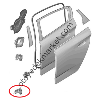 Peugeot 308 (2022-2023) Sol Arka Kapı Alt Menteşesi (Orijinal)