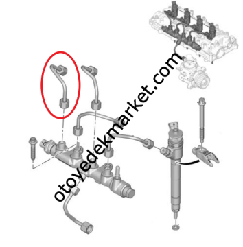 Peugeot 308 (2018-2021) 1.5 Blue Hdi 1 No.lu Silindir Yakıt Enjektörü Borusu (Orijinal)