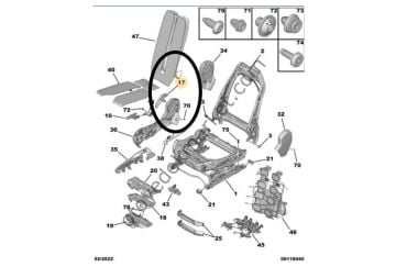 Peugeot 3008 (2014-2023) Koltuk Yatırma Kolu (Orijinal)
