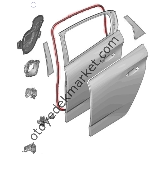 Peugeot 308 (2022-2023) Sol Arka Kapı Çerçeve Fitili (Orijinal)