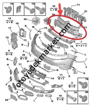 Citroen C5 Aircross (2019-2022) Ön Tampon Izgarası - Ön Panjur (Orijinal)