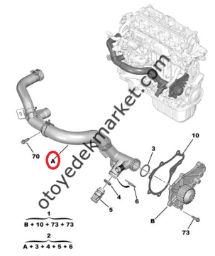 Citroen C5 (2011-2015) 1.6 Hdi Su Kollektörü (Orijinal)