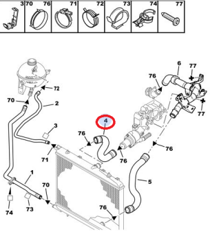 PEUGEOT 307 BENZİNLİ RADYATÖR ÜST HORTUMU (İTHAL)