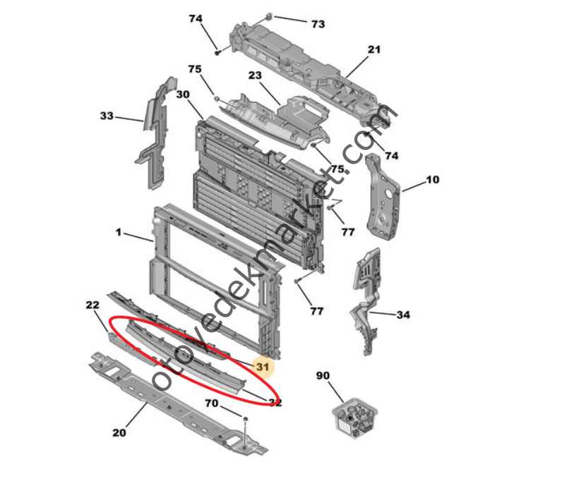 Peugeot 308 (2022-2023) Ön Panel Hava Yönlendirme Modülü Sızdırmazlığı (Orijinal)