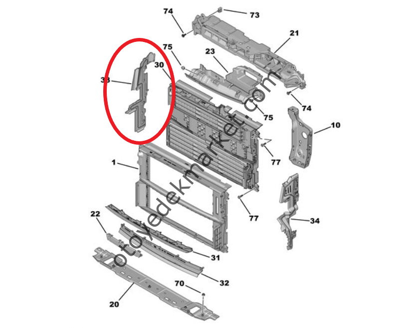 Peugeot 308 (2022-2023) Ön Panel Hava Yönlendirme Modülü Sağ Sızdırmazlığı (Orijinal)
