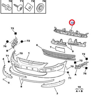 PEUGEOT 307 (2001-2005) ÖN TAMPON DARBE EMİCİ (İTHAL)