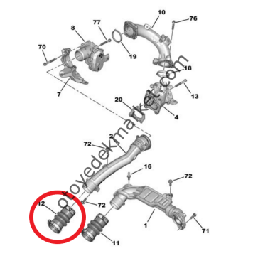 Peugeot 2008 (2020-2024) 1.5 Blue Hdi Turbo Radyatör / İntercooler Çıkış Hortumu (Orijinal)