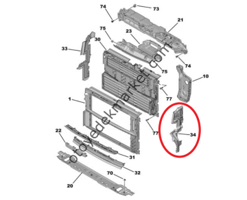 Peugeot 308 (2022-2023) Ön Panel Hava Yönlendirme Modülü Sağ Sızdırmazlığı (Orijinal)