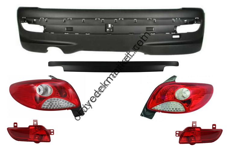 PEUGEOT 206 Eski Model Arka Tarafı  206+ (2009-2011) Modele Çevirme Seti Stoplu