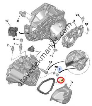 Peugeot 306 (1994-2001) Şanzıman Kapak Contası (Orijinal)